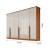 Guarda-roupa Casal Bianca 6 Portas Larg. 2.30m 100% MDF Nature/Off - Bianchi - Imagem 3