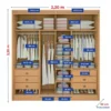 Guarda-Roupa Casal 2 Portas Titanium Ripado 100% MDF Castanho/Off White Larg. 2.20m - D Doro - Imagem 3