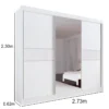 Roupeiro Los Angeles Branco C/ Detalhe Ripado 100% MDF Larg. 2.73m - D Doro - Imagem 3