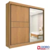 Guarda-Roupa Casal 2 Portas Titanium Ripado MDF Cinamomo/Off White Larg. 2.20m D Doro - Imagem 2