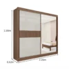 Guarda-Roupa Casal 2 Portas Titanium Ripado 100% MDF Castanho/Off White Larg. 2.20m - D Doro - Imagem 4