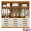 Roupeiro Mônaco Plus 6 Portas Branco Larg. 2.40m - D Doro - Imagem 2